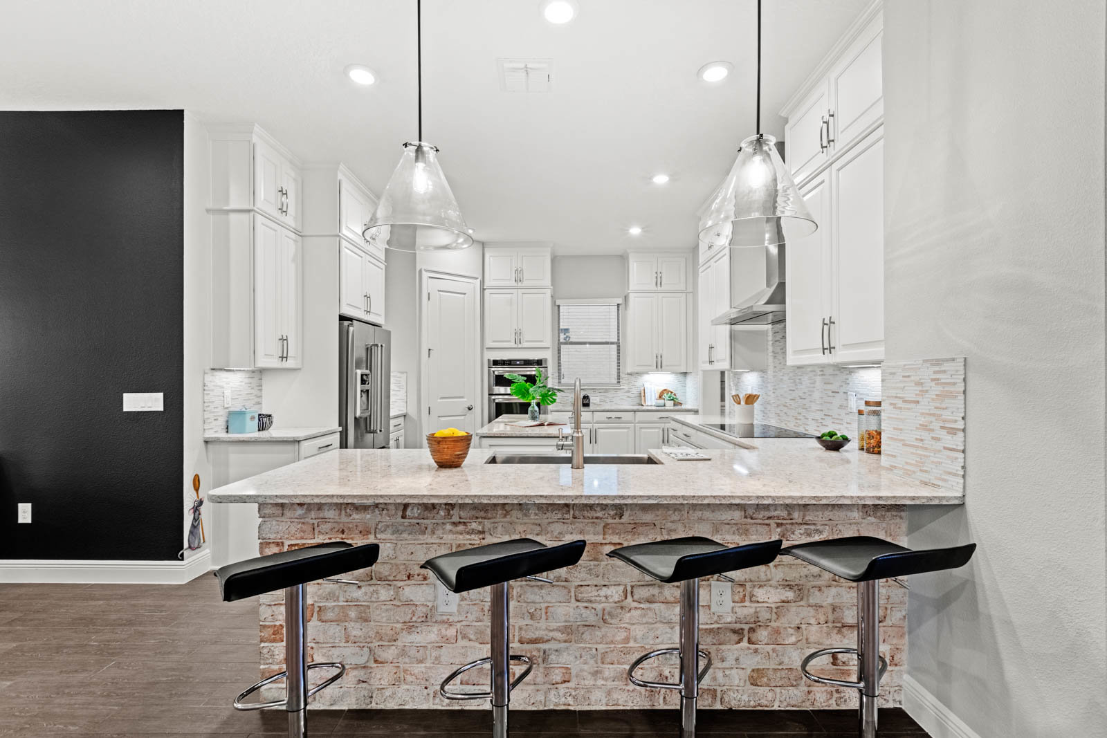 kitchen island counter with stools